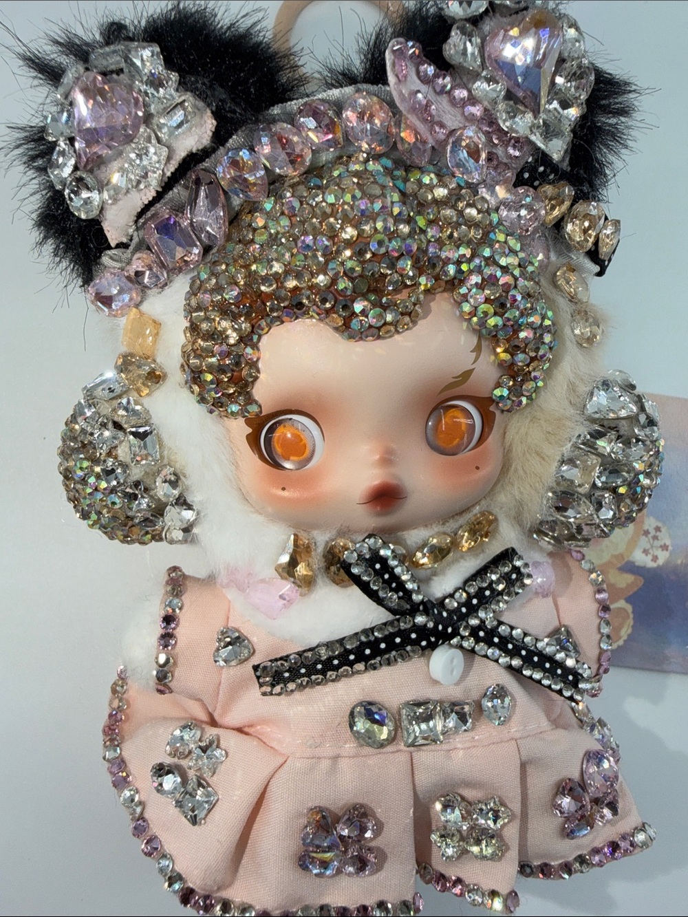 Authentic Skullpanda Amber L’Impressionnisme Plush Pendant NWT Bling - Picture 5 of 6